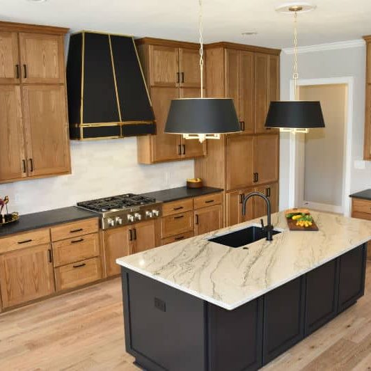 White Oak cabinets custom built by local contractor in New Braunfels